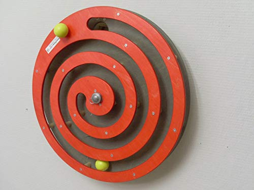 Wandspiel Kugelspirale rot / Drehspiel / Material: Holz / Durchmesser: 49 cm / Made in Germany / 3+