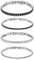 JewelryWe Schmuck 4pcs Damen Armband Fußkettchen Edelstahl Zirkonia Tennisarmband Armktte Fußkette abnehmbar Partnerarmband Freundschaftsarmband Pärchen Armreifen Schwarz Weiß