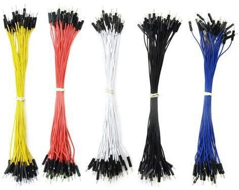 XLX 150PCS 5 Colors 1Pin 2.54mm Male to Male Breadboard Jumper Wire PVC Soldering Brushless Motor Double-end Tinning Connector Cable(PCB Jump Circuit Board Cable Wire Set) 200mm