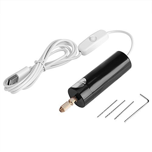 Lazmin Mini Taladro de Mano, pequeños taladros eléctricos portátiles, Taladro USB de Mano con bits de 3 Piezas DC 5V