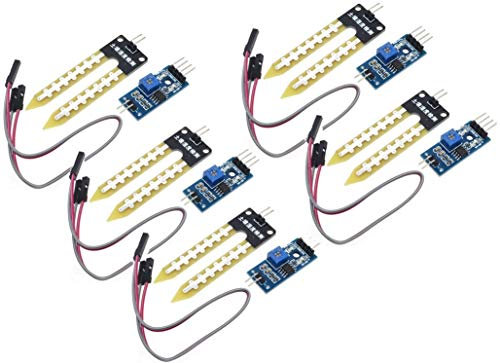 TECNOIOT 5 Stück Boden-Hygrometer, Feuchtigkeitserkennungsmodul, Bodenfeuchtigkeit, Wassersensor