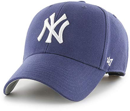 '47 MLB New York Yankees MVP Unisex-Baseballkappe, Verstellbar, Hochwertiges Design und Verarbeitung, White Logo, Light Navy