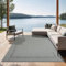 the carpet Mistra - robuster Teppich, modern, langlebig und pflegeleicht, In- und Outdoor, Wohnzimmer, ideal für Küche, Flur und Wintergarten, flachgewebt, Bordüre, Grau, 60 x 110 cm
