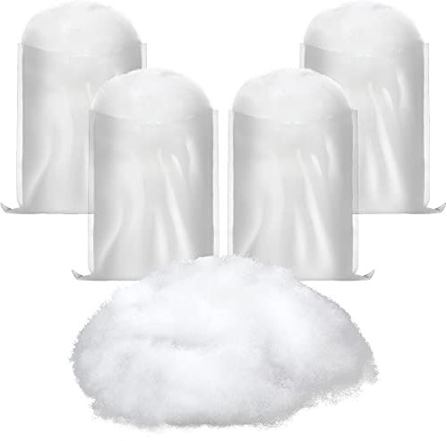 4 Beutel Kunstschnee Dekoschnee Weihnachten Künstlicher Schnee Schneedecke Kunstschnee Flauschiger Kunstschnee Innen Decke Schnee für Weihnachten Winter Wohnkultur (Weiß, Einfacher Stil)