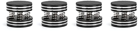 ASHATA 4PCS Aluminum Spring Speakers Spikes Damping Pad Isolation Stand Feet for HiFi Amplifiers/Speaker/Turntable/Player (Black)