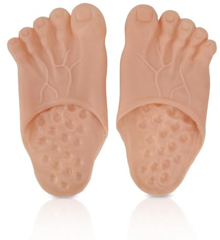 Fuß Hausschuhe, Hobbit Füße Cosplay Hulk Grün Riesenfüße Bigfoot Count Hausschuhe Halloween Cosplay Riesenfüße Zubehör Kostüm Maskerade Requisiten(Braun)