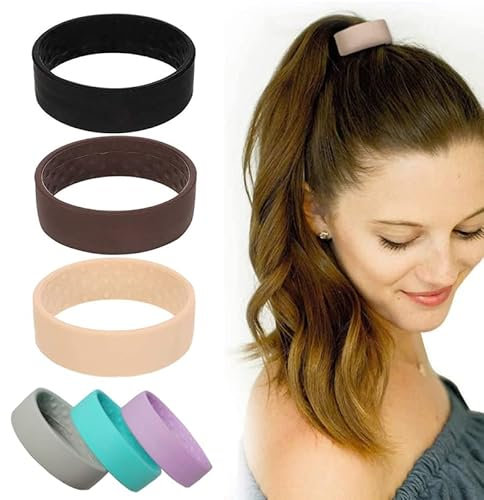 QUVLOTIAZJ Silikon faltbares elastisches Haarband Mädchen Frauen Pferdeschwanz stationäre Haarschleife einfache Spule Haarschmuck