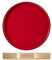 H&H Vassoio in Acciaio Inox Tondo, Colore Rosso, 35cm