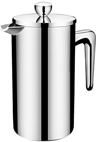 Zunedhys Percolatori da caffè professionali in acciaio inossidabile stampa migliore caffettiera a doppia parete che dà un cesto filtro B