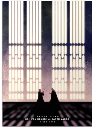 Displate Offiziell Star Wars MetallPoster Magnetische Befestigung Inklusive Lizenziert Bilder Hochwertiges PosterDuels of Fate - Death Star Poster 45 cm x 32 cm