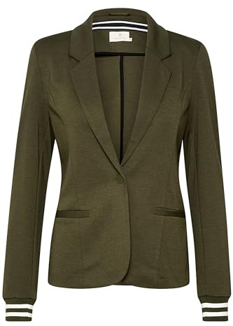 KAFFE Blazer Kinnie Damen Blazer Business Langarm Jacke Spotlich Elegant S, Forest Night - Chalk Stripe S