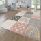 TT Home Teppich Kinderzimmer Kinderzimmerteppich Junge Mädchen Kinderteppich Modern Soft, Farbe:Grau Rosa Creme, Größe:120x160 cm