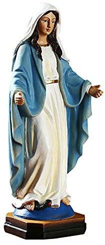 shpuuyy Jungfrau Maria Statue, Resin Heilige Maria Figur, Mutter Gottes Maria Mary Statue, Von Lourdes Statue Deko Figur, Für Zuhause, Büro Oder Kirche, 22,4x7,1x7cm