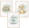 Mutzauber® 3er Set Poster Kinderzimmer A4 | Kinder Wandtattoo | Deko Babyzimmer Jungen Mädchen | Bilder Löwe Regenbogen frech wild wunderbar ohne Rahmen (grün, Löwe)
