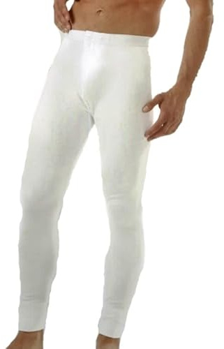 Set 2 Mutande Lunghe Lana E Cotone Uomo; Calzamaglia Termica, Made in Italy; Mutandoni Invernali Intimo Termico (IT, Testo, L, Regular, Regular, Bianco)