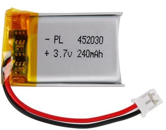 3.7V Lipo-Akku, 3.7V 240mAh 452030 Lithium Polymer Ionen mit 2P-PH-Anschluss mit 2.0 mm Rastermaß