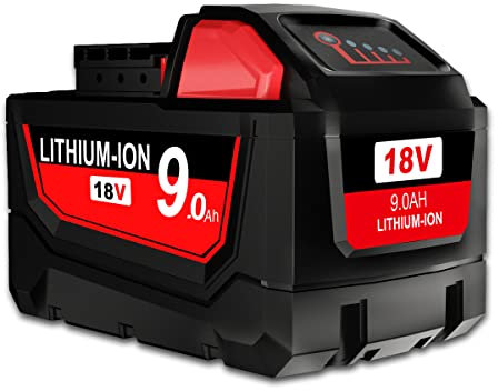 Batterie de rechange, 18 V, 9,0 Ah/9000 mAh, pour Milwaukee M18, M18B, 48-11-1840, 48-11-1828, 48-11-1820, 48-11-1820, 48-11-1815, 48-11-1850 Outil électrique sans fil