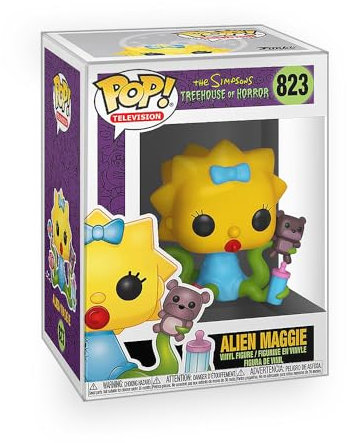 Epic Collectibles Pop The Simpsons: Treehouse of Horror - Alien Maggie Simpson Vinyl Figure Bundle with Compatible Funko Box Protector