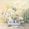 Fototapete Premium-Vlies 300 x 210 cm- Fototapete Schlafzimmer Abstraktes Wildblumen-Linienmuster Wohnzimmer Moderne Vliestapete Gelb Wandtapete Fototapeten Bildtapete Effekt Dekoration