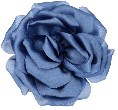 PATIKIL Broche en Satin de Soie en Forme de Fleur 4, Grande Épingle de Revers de Pivoine Florale pour Femmes pour Mariage, Fête d'Anniversaire, Vêtements, Chapeau et Sac, Bleu Foncé