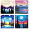 MOGTAA 4 Pack Peinture Numero Adulte avec Cadre, Paysage Lac et Montagne Peinture par Numero Adulte, DIY Numéro d'Art Kits, Loisirs Créatifs Adultes, pour décoration d'intérieur, 20x20cm