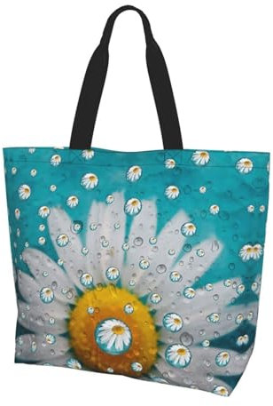 DNBCLEZK Schultertasche mit Blumenmuster, große Tasche, Shopper mit trendigen Drucken, Uni, für den täglichen Gebrauch für Damen und Herren (mehrere Muster-Designs), Schwarz , Einheitsgröße