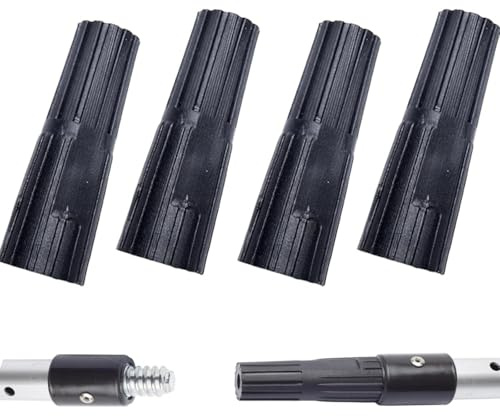 HARY 4 Pcs Extension Pole Adapter, Converts Screw Fit Extension Poles, for Paint Rollers, Squeegee, Telescopic Poles and Cleaning & Decorating Tools, Universal Threaded Plastic Adapter