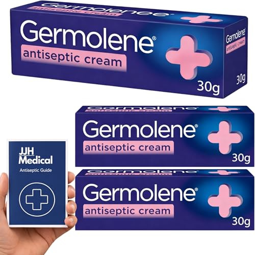 2 x Antiseptic Cream with Local Anaesthetic 30g – Fast Relief for Minor Cuts, Grazes, Burns & Insect Bites – First Aid Antibacterial Skin Treatment – Includes JJH Antiseptic Guide