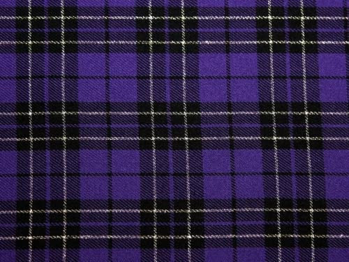 Minerva Lurex Poly-Viskose-Tartan-Kleiderstoff, Meterware, Violett