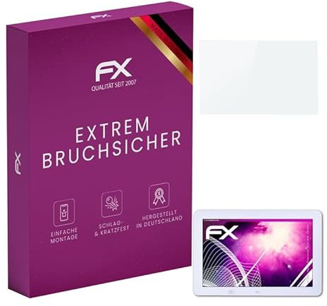 atFoliX Glasfolie kompatibel mit Andoer Digitaler Bilderrahmen 12 Zoll Wide 1280x800 Panzerfolie, 9H Hybrid-Glass FX Schutzpanzer Folie
