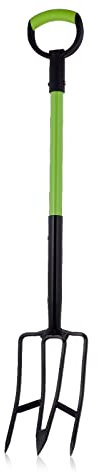 Grumpy Gardener Garden Fork - Ingenious Integral Blade Designed for Effortless Soil Breakup, Great Lawn Aeration and Landscaping - Lightweight Digging Fork with a Comfortable Grip