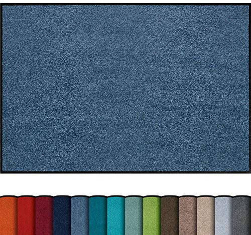 Erwin Müller Fußmatte Mainz, Schmutzfangmatte, Sauberlaufmatte uni jeans Größe 100x120 cm - rutschfest, pflegeleicht, für Fußbodenheizung geeignet (weitere Farben, Größen)