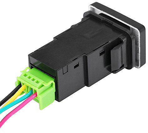 Druckschalter Auto Wippschalter Ein Aus Toggle Nebelscheinwerfer Schalter DC 12-24V Draht Ein/Aus Kippschalter LED Push Button für Camery Yaris Highlander Prius Carora(Starten Sie das Energiemuster)