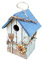 Wooden Birdhouse Hanging Bird Nest Garden Bird House for Hanging Outdoors Blue Size L
