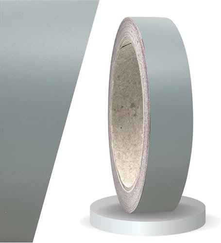 siviwonder Zierstreifen selbstklebend Folie Grau Matt matt 20 mm x 10 m Rolle Dekorband Auto Motorrad Boot Fahrrad Wohnwagen Helm Pinstripe Klebeband für Konturmarkierung Linien Dekoration Konturlinie