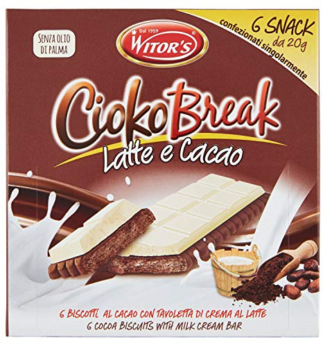 Cioko Break Cioccolato al Latte Milch-Schokoriegel barretta Snack, 1 x 120g | Sei porzioni incartate singolarmente; cremig-knusprig, ideale für Pause, Büro, Schule, Reise oder, Gesamtnettogewicht 120 g