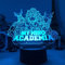 BTEVX 3D Illusion LED Night Lamp for Kids Anime My Hero Academia Design with Night Light Academy Logo 3D Gift for Kids Child Bedroom Decoration Regalo di Manga Gadget Lampada Daichi Haikyu