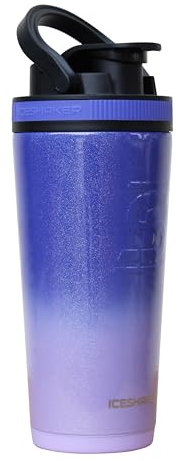 Ice Shaker Edelstahl-Shaker-Flasche, 750 ml, Fliederträume, isolierte Fitness-Wasserflasche mit patentiertem Rührwerk, wiederverwendbar, für Workouts, Smoothies, Sport
