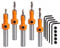 5 Stück Senkbohrer Set, 8 mm Senkbohrer für Holz Set, Bohrer mit Senker Kegelsenker Bohrer Sechskant Schaft Bohrer HSS Holzbohrer mit Senker für Holzbearbeitung Kunststoff Bohrlöcher (8mm)