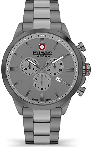 Swiss Military Hanowa Herren-Uhren Analog Quarz One Size Silber 32017666