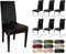 BEAUTEX 6er Set LEA Stuhlhusse, elastische Uni Stretch-Husse aus Samt Mikrofaser Farbe wählbar (Schwarz)