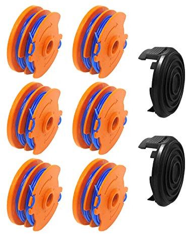 CDIYTOOL Line String Trimmer Spool for Qualcast GGT4401, GGT4502, GGT600A1, GT25 350 Watt, GT30, GGT450A1, Replacement Trimmer Spool Garden Grass Trimmer Line 8.3 metre x 1.65mm (6 Spool+2 Cover)