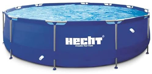 Grande piscina tubolare blu-piscina per famiglie rotonda con telaio in metallo in acciaio. Taglia L e XL 300 o 360 x 76 cm (360 x 76 cm)