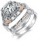 JewelryPalace Klassisch Celtic Knoten 2.5ct Zirkonia Promise Ring Damen, Kreuz Verlobungsring Silber 925 Rosegold Frauen, Hochzeitsring Vorsteckring Trauringe Ehering Band Ring Set Frauen 57