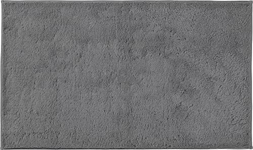 Erwin Müller Badematte, Badteppich Uni ULM - Baumwolle, kuschelig, rutschhemmend, für Fußbodenheizung geeignet - grau Größe 50x80 cm