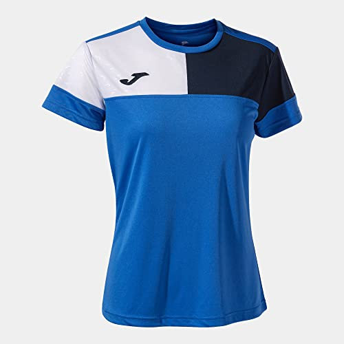 Joma Kurzarmshirt Frau Crew V königsblau Marineblau Weiss