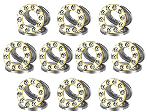 HiPicco Thrust Ball Bearings, 10pcs F9-20M Miniature Plane Axial Ball Bearing 3-in-1, 9mm x 20mm x 7mm Chrome Steel Single Direction