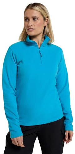 Mountain Warehouse Camber Half Zip Women's Fleece - Lightweight, Warm & Cosy Half Zip Sweatshirt Top - Best for Camping, Outdoors, Travelling & Hiking Dark Teal (Plain) XL