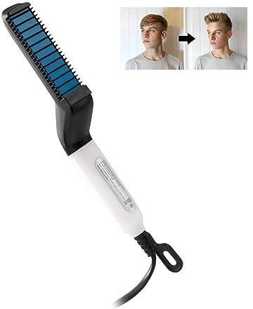 Alisador De Barba Para Hombres, Cepillo Alisador De Barba Con Calor Rápido Peine Alisador De Barba, Cepillo De Pelo Caliente Ligero/Antidescamación Para Peinar Barba Larga Y Corta