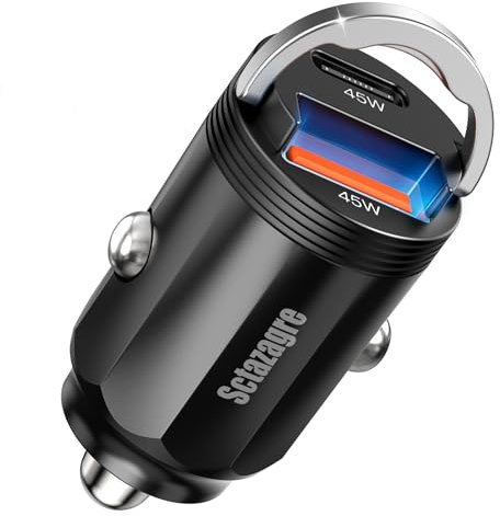 Chargeur Allume Cigare USB C Rapide Adaptateur Sctazagre 45W Chargeur Telephone Voiture USB C 12V Prise Allume Cigare USB Car Charger pour Samsung S23 Android iPhone 15 Pro Max 14 AirPods